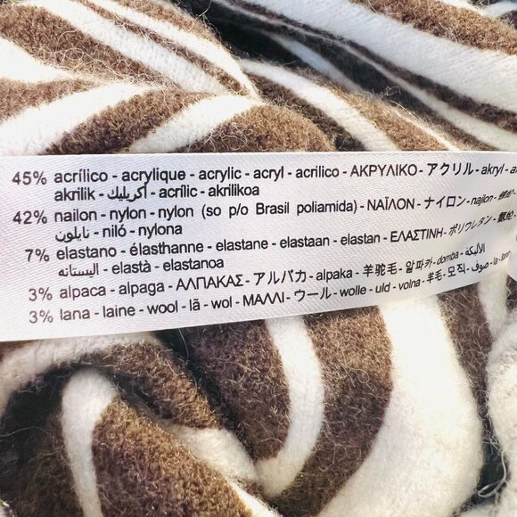 Zara Zebra Print Long Sleeve Fitted Dress-Small-Brown/Winter Wh.-Soft-Pull On - Picture 14 of 14